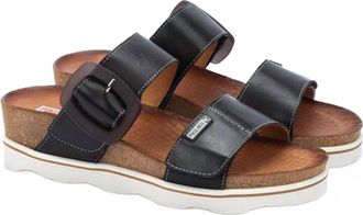 Pikolinos Womens Menorca Leather Sandals In Black