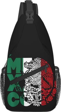 Generic Mexico Mexican Eagle Flag Chest Bag Lightweight Cross Body Bag Breathable Daypack For Casual Traveling Runner