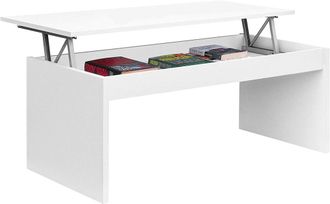 HOGAR 24 Mesa centro elevable blanco brillo