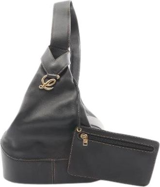 Loewe Pre-owned Cross Body Bags, female, Black, Size: ONE SIZE Pre-owned Anton Leather Shoulder Bag