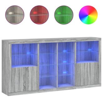 Berkfield Home Sideboard with LED Lights Grey Sonoma 202x37x100 cm | Size: 202 x 37 x 100 cm