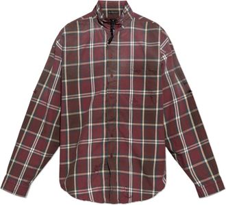 Balenciaga Casual Shirts, male, Red, Size: XL Checked Pattern Shirt