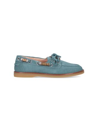 Pinko Blue Grace Suede Moccasin Shoes