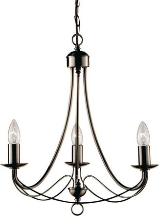 Searchlight Lampadario Industrial-Nordico Maypole Acciaio Ottone 3 Luci E14