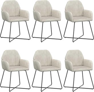 vidaXL Sillas De Comedor 6 Uds. Terciopelo Crema 55 X 50 X 84 Cm Vidaxl