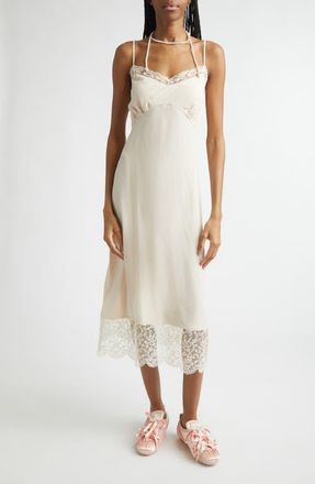 Simone Rocha Lace Trim Slipdress in Sand at Nordstrom, Size 6 Us