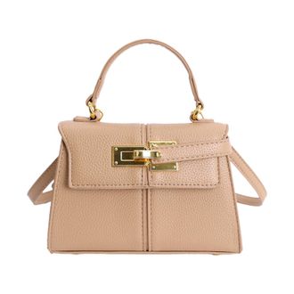 Generic Cymwer PU Leather Women Shoulder Bag Flap Crossbody Bag Buckle Tote Handbag (Khaki)