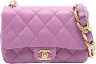 Chanel Pre-owned Cross Body Bag - Dames - Vintage Schoudertas - Paars - ONE Size - Leer - Vintage