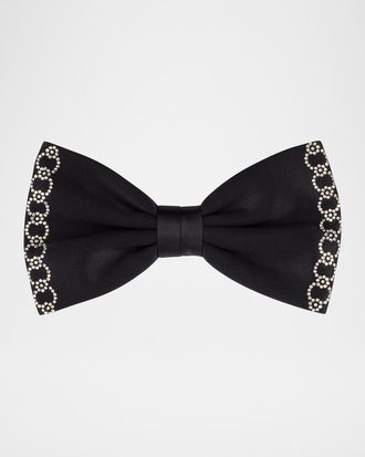 Stefano Ricci Men & apos;s Silk Bow Tie with Crystal-Trim