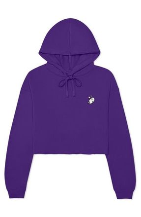 Dalix Heartly Ghost Cropped Hoodie in Team Purple at Nordstrom, Size Xx-Large