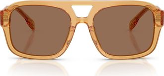 Tory Burch 53mm Gradient Pilot Sunglasses in Yellow Brown /Solid Brown at Nordstrom