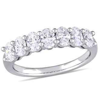 Mimi & Max 1 1/3ct TW Oval Cut Diamond Semi-Eternity Ring in 14k White Gold
