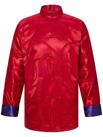 Shanghai Tang Tang two-tone jacket - men - Silk/Silk/Wool - 46 - Red