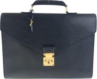 Louis Vuitton Pre-owned Handbags, male, Black, Size: ONE SIZE Pre-owned Leather briefcases