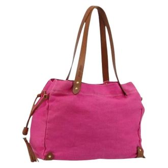 Miu Miu Pre-owned Shoulder Bags, female, Pink, Size: ONE SIZE Pre-owned Canvas Tote Bag