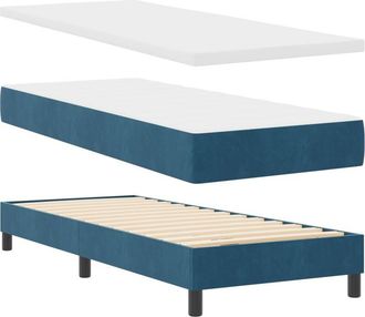 vidaXL Box Spring Bed with Mattress Dark Grey 80x200 cm Velvet vidaXL