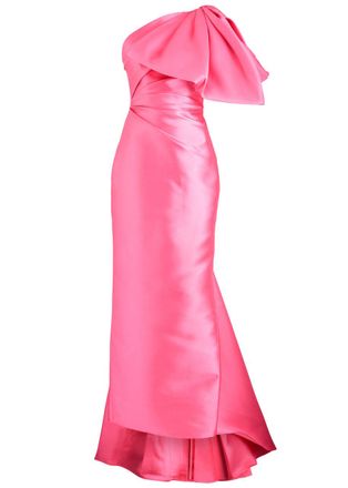 Solace London The Priya Bow-embellished Faille Gown - Light Pink - 10 (UK10 / S)