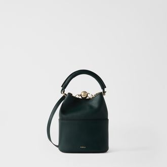Furla Sfera Mini Bag L Dark Forest Green Napoli Double Calf Leather Woman
