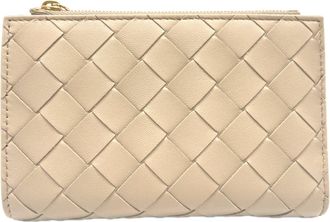 Bottega Veneta Intrecciato Beige Leather Wallet (Bi-Fold) (Pre-Owned)