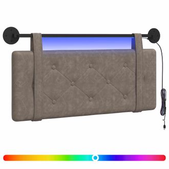 vidaXL Cabecero Colgante Con Luz Led Gris Pu Antiguo Vidaxl