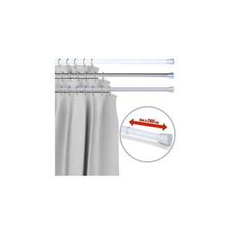 Trade Shop Trade Shop - Barra Telesc&oacute;pica Para Cortina De Ducha 140 Cm De Hasta 260 Cm De Aluminio Blanco