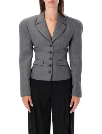 Magda Butrym Short Tailored Blazer With Structured Shoulders And Classic Lapel