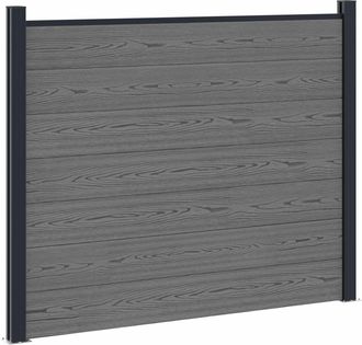 vidaXL Panel De Valla Wpc Y Aluminio Gris Vidaxl