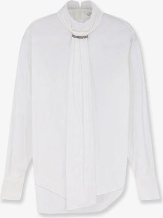 Brunello Cucinelli Camicia in misto cotone con dettaglio Monile - BRUNELLO CUCINELLI - gender_Woman