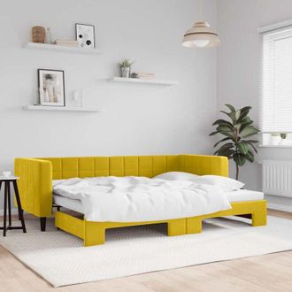vidaXL Vidaxl - Furniture Limited - Sof&aacute; Cama Nido Terciopelo Amarillo 80x200 Cm