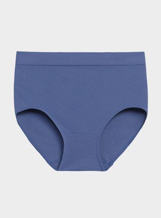 Miiyu Womens Textured high-waist classic Hipster Panties Nylon