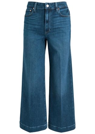 Paige Anessa Cropped Wide-leg Jeans - Dark Blue - 27 (W27 / UK8-10 / S)