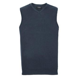 Russell Athletic Russell Collectie Heren V-hals Mouwloos Gebreide Trui-trui-top / Trui-trui (Franse marine)
