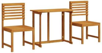 vidaXL Juego Bistro De Jard&iacute;n 3 Pcs Marr&oacute;n Madera Maciza De Acacia Vidaxl