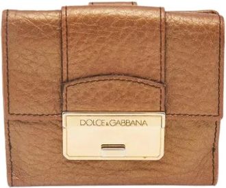 Dolce & Gabbana Pre-owned Wallets, female, Brown, Size: ONE SIZE Pre-owned Compact Wallet