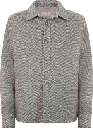 Herno Overshirt met knopen - Heren - Zomerjassen - Grijs - 4XL - Katoen - Jassen