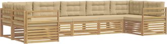 vidaXL Conjunto De Sof&aacute;s De Exterior 7 Uds. Y Beige Poli&eacute;ster Vidaxl