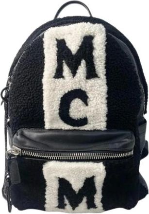 MCM Pre-owned Backpacks, female, Black, Size: ONE SIZE Pre-owned Mouton Backpack