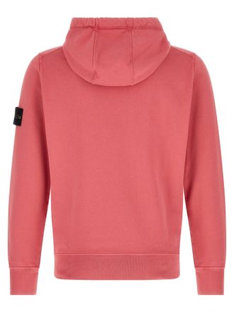 Stone Island Garment-Dyed Cotton Hoodie - Red