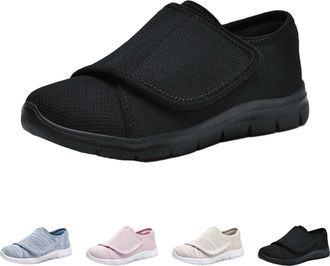 Generic Extra Wide Fit Diabetic Shoes for Womens Easy Close Adjustable Orthopedic Slippers Casual Lightweight Walking Shoe Breathable Flat Heel Soft Sole Shoe