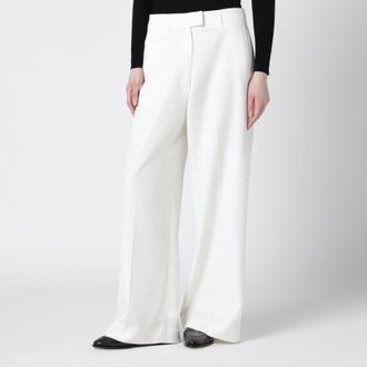 Frankie Shop Brickell white wool-blend trousers