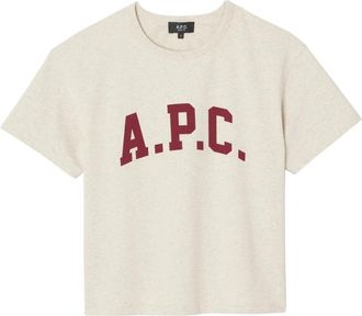 A.P.C. Vierkante Margaret T-shirt - Dames - T-shirts - Beige - L - Katoen - Tops