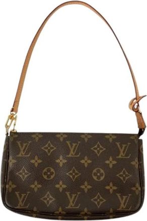 Louis Vuitton Pre-owned Monogram Accessoire Pouch - Dames - Vintage Schoudertas - Bruin - ONE Size - Leer - Vintage