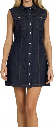Dear John Denim Saira Mini Dress In Dark Denim