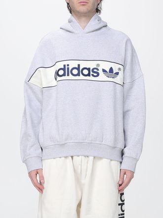 adidas Felpa con cappuccio in misto cotone relaxed fit con logo a contrasto