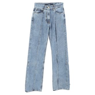 Jacquemus Le Raphia Straight-Leg Jeans in Blue Cotton Denim
