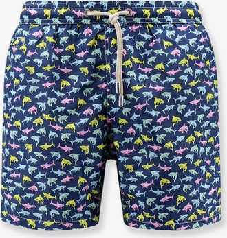 MC2 Saint Barth Boxer mare in nylon con stampa Shark Trouble - MC2 SAINT BARTH - gender_Man