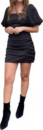 Crescent Slip Into Satin Mini Dress In Black