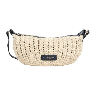 Lancaster Shoulder Bags, female, Blue, Size: ONE SIZE Petit Sac Besace Tress&eacute; Coton