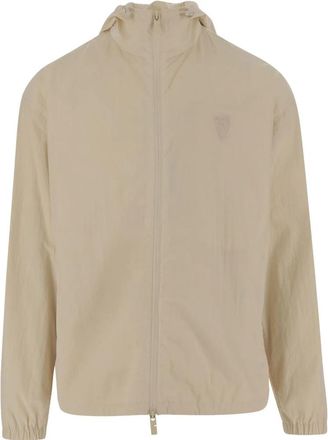 Burberry Beige Logo Hood Jacket - Heren - Zomerjassen - Beige - 2XL - Nylon - Jassen