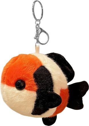 Generic Koi Fish Keychain Plush - Auspicious Good Luck Charm Pendant, Cute Stuffed Animal Toy | Purse Keychain For Adults Women Girls Gift Handbag Backpack Tr